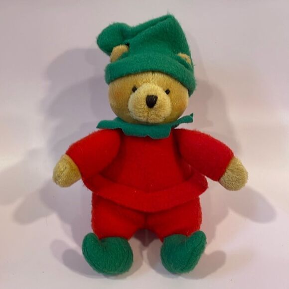 Vintage Hallmark Christmas Bear Plush Santas Helper Elf 7” Excellent Used Condi… - Picture 1 of 8